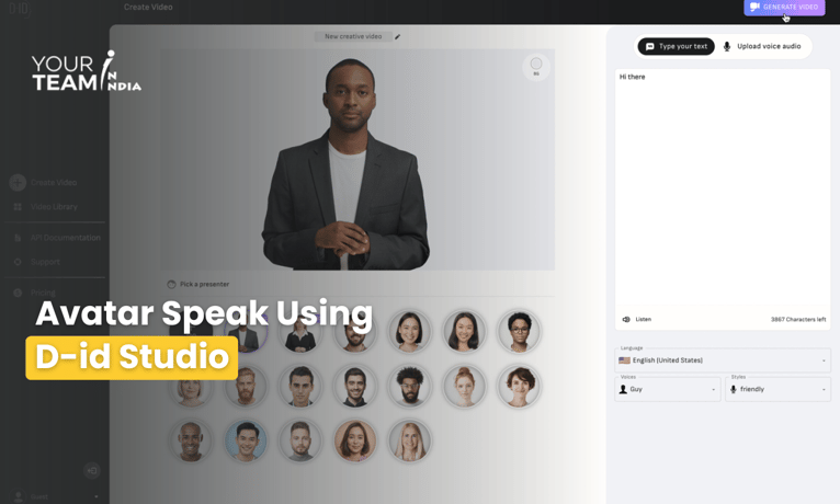 Avatar Speak Using D-id Studio